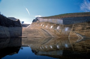 Dam Spillway Ben Chifley Dam. Spillway on the eastern side of the embankment.