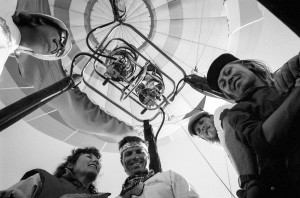 Balloon Crew Pioneering Australian balloonist Ruth E Wilson with her crew and passengers before the flight. Northern NSW.