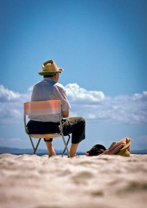 Deck Chair Man on the beach