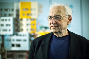 Frank Gehry Renowned international architect, Frank Gehry, infront of his design model of the Dr. Chau Chak Wing Building. Designed for the University of Technology, Sydney