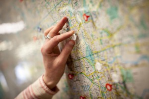 Map Pin Abstract detail to illustrate management role. Planning, managing.