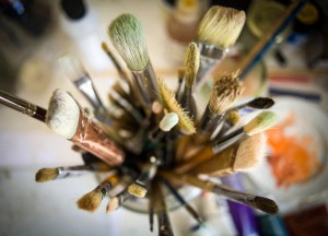 Artist's Brushes A collection of artist's brushes from above.