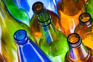 Coloured Bottles These coloured bottles were photographed for the annual Report of WSN Environmental Solutions, showing the range of materials that the company recycles.