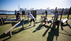 Boot Camp Morning workout at Rushcutters Bay. Photographed for City of Sydney