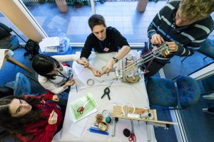 Building a Robot High school students at The University of Sydney's Science & Engineering Challenge. These students are taking part in a timed exercise to create a working robotic arm.