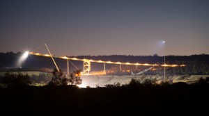 Conveyor From Afar Mine conveyer at Ulan mine at night. Mowlem Power & Mining