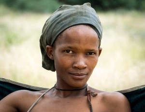 Bushwoman - Gobabis Young woman from a bushman village near Gobabis, North-Eastern Namibia.